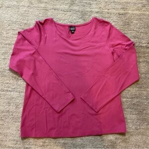 Eileen Fisher Fuchsia Long Sleeve Scoop Neck Top